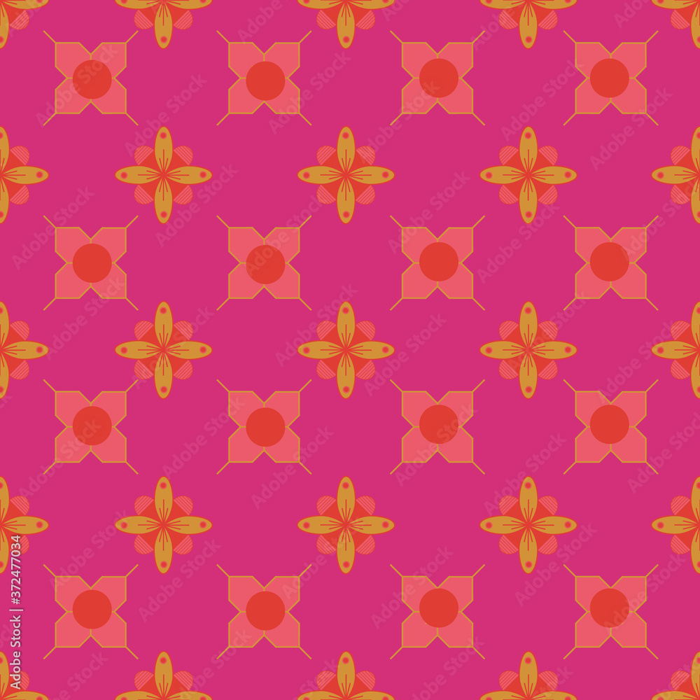 Poster retro geometric seamless pattern print background design