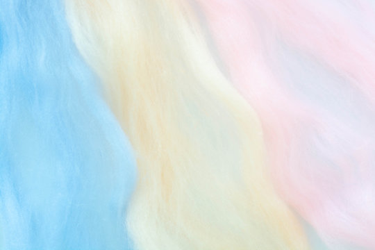 Background of yarn. Colored balls of yarn. The view from the top. pastel color.