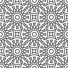 Seamless geometric pattern in arabic style. Black and white texture