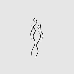vector silhouette of a woman logo design