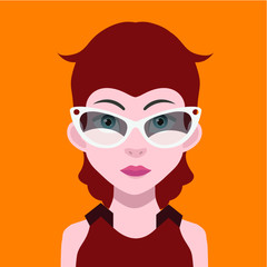 Avatar face with hair and eyebrow - Vector