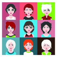 People avatars, Vector women, men avatar