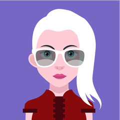 Avatar face with hair and eyebrow - Vector