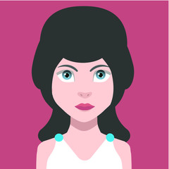 Avatar face with hair and eyebrow - Vector