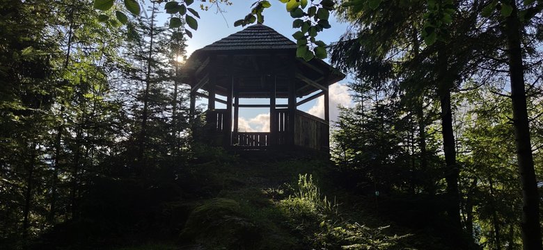 A view of the Gloriet gazebo in the town of Gelnica in Slovakia