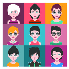 People avatars, Vector women, men avatar