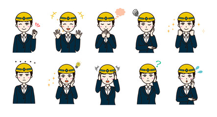 Woman business suit with helmet