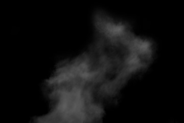 White smoke isolated on black background. smoke stock image