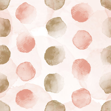 Vector dots stains pink rosy gold seamless pattern