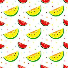 Seamless pattern with watermelon. Vector texture illustration.