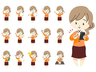 女性の全身ポーズセット