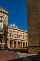 Fototapeta na wymiar Recanati, la città marchigiana in provincia di Macerata, famosa per aver dato i natali al grande poeta italiano Giacomo Leopardi