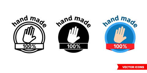 Hand made icon of 3 types color, black and white, outline. Isolated vector sign symbol.
