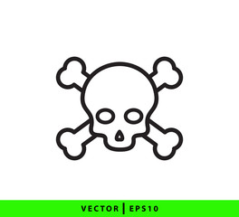 Pirate skull icon vector logo template flat trendy