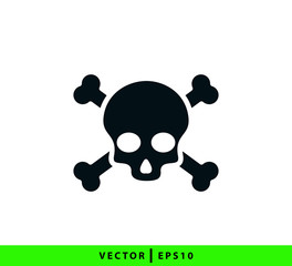 Pirate skull icon vector logo template flat trendy