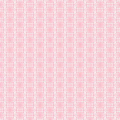 White floral pattern on a pink background. Seamless wallpaper texture. Ideal for fabrics, covers, patterns, posters, wallpapers. Vector image background