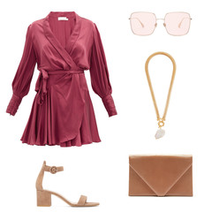 Beautiful collage of fashionable clothes, shoes and accessories for women

