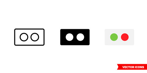 Indicator icon of 3 types color, black and white, outline. Isolated vector sign symbol.