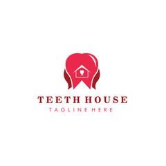 home dental logo vector illustration color design