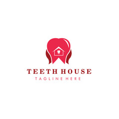 Obraz premium home dental logo vector illustration color design