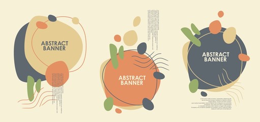 Minimalist abstract banner design with copy space for text - simple trendy illustration for web, postcard, placard, invitation or brochure with empty placeholder - artistic creative background © lukeruk
