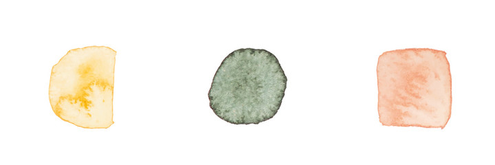 Abstract modern watercolor brush. Black, orange, red, gold, yellow watercolor Illustration isolated on white background. Wedding card. Minimal business card, poster, logo.