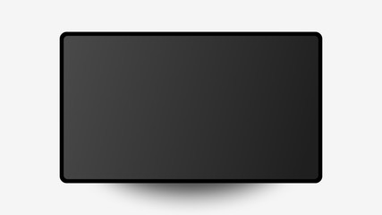 switched off tablet or device on a white background, web banner or template, illustration