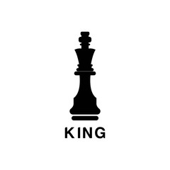 simple black king icon chess logo vector
