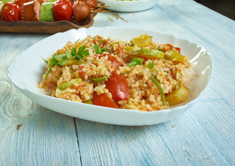Tomato  courgette risotto