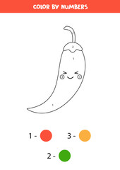 Coloring book with cute red chili pepper.