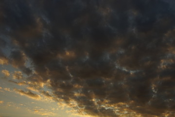 background dark cloudy sky in summer sunset