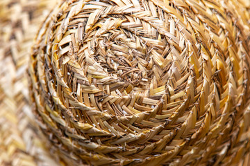 woven straw material as background