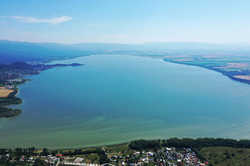 Obraz premium Aerial view of Zemplinska Sirava reservoir in Slovakia