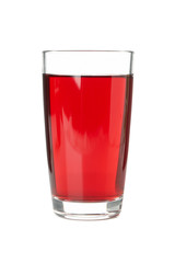 Glass of fresh grape juice isolated on white background