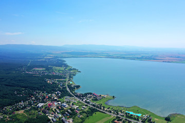 Obraz premium Aerial view of Zemplinska Sirava reservoir in Slovakia