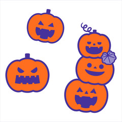 Halloween Jack-O-Lantern Various Face Set / 2 colors