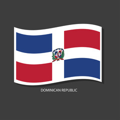 Dominican Republic flag Vector waving with flags.