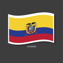 Ecuador flag Vector waving with flags.