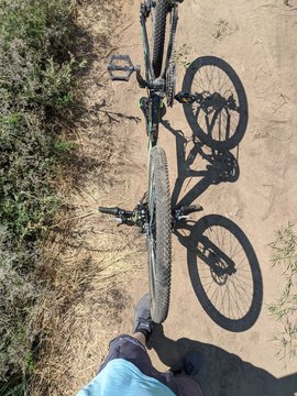 mountain bike on the road