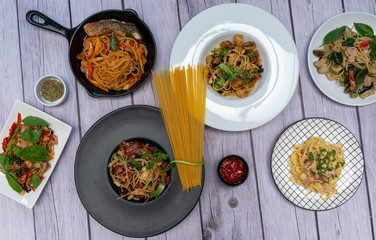 Spaghetti, Pasta Cabonara  and Noodles