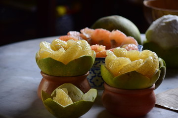 Pomelo from Thailand is sweet and sweet to eat.