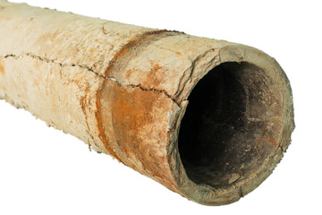 old asbestos cement water pipe 100 mm diameter broken by internal water pressure