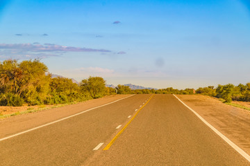 Empty Highway Landscape, La Rioja, Argentina