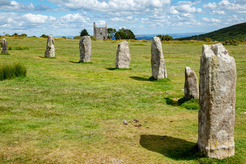 The Hurlers stone circle at Minions Bodmin Moor 