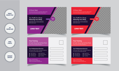 Beauty Spa Massage Post Card Template for 
Abstract Design.