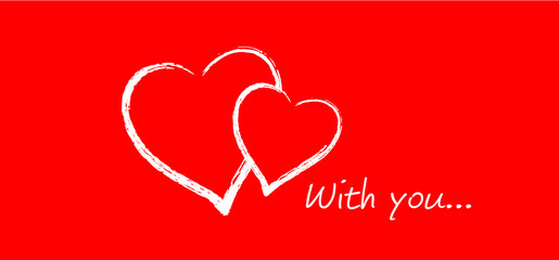 Love banner with heart symbol. Love heart month or happy singles day background. Happy valentines day on february 14 ( valentine, valentine’s day ) or romantic, wedding signs Fun vector romance quote