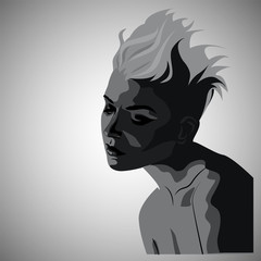 vector portrait of a girl