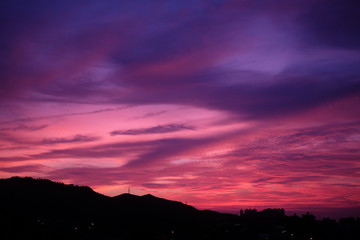 sunset in the mountains