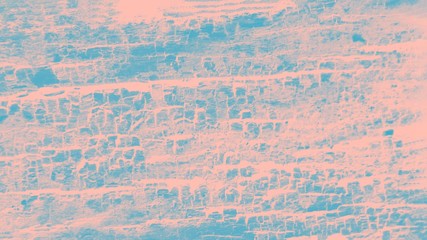 Fototapeta premium Blue and pale pink patchy background, wooden texture, panorama