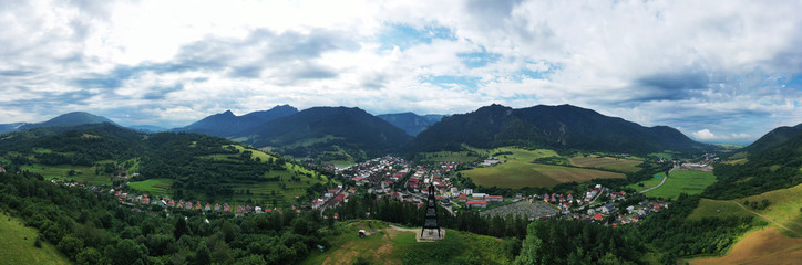 Fototapeta na wymiar Aerial view of the village of Terchova in Slovakia 